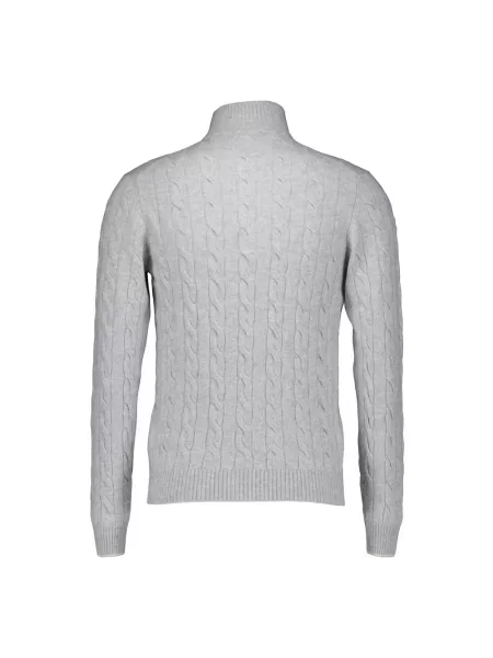 Sweter z golfem Gran Sasso wełniany do golfa szary