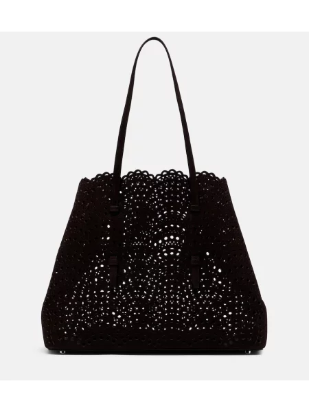 Geantă shopper Alaïa din piele maro