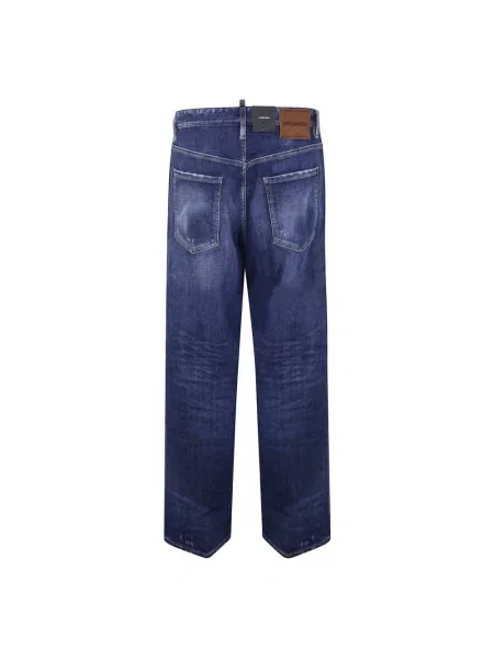 Szerokie jeansy Dsquared2 niebieskie