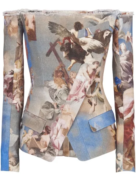 Geacă Balmain cu imagine cu umerii deschiși