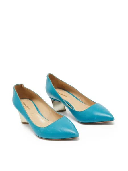 Pantofi cu toc Nicholas Kirkwood din piele albastru