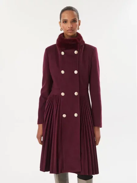 Rinascimento Prehodni plašč Bordo A-Line Fit rdeča