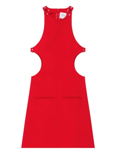 Sukienka bez rękawów Courreges bez rękawów garniturowa czerwona