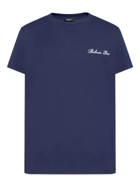 Tricou Balmain cu broderie albastru