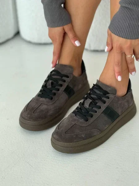 Замшевые кеды 105.store коричневые