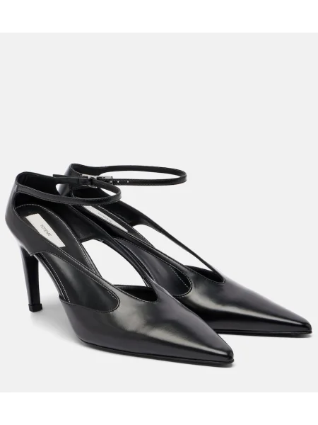 Pantofi cu toc Toteme din piele slingback negru