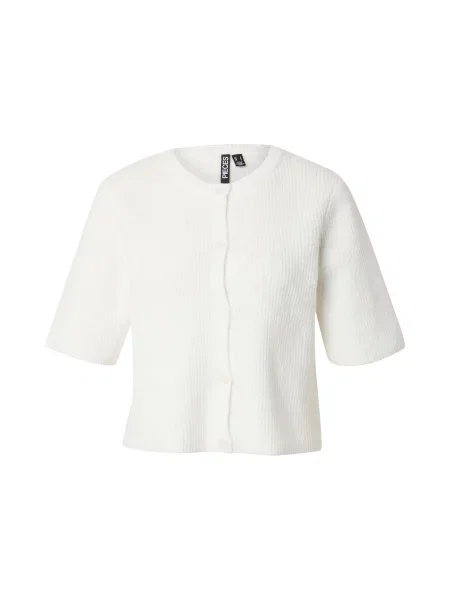 PIECES Geacă tricotată alb