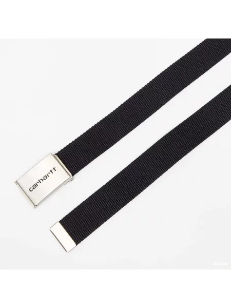 Pásek Carhartt WIP Clip Belt Chrome Black Universal černý