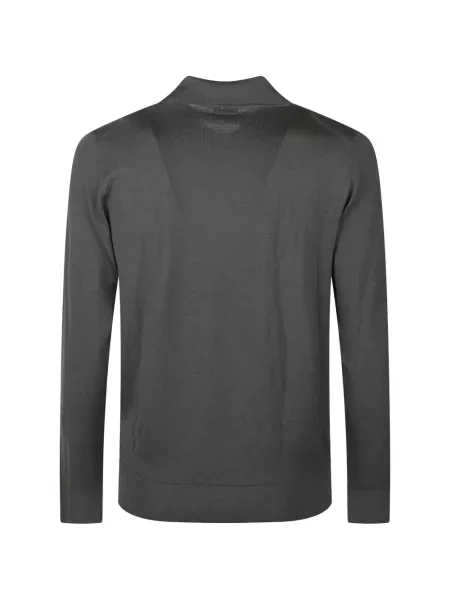 Lung tricou polo Barena gri