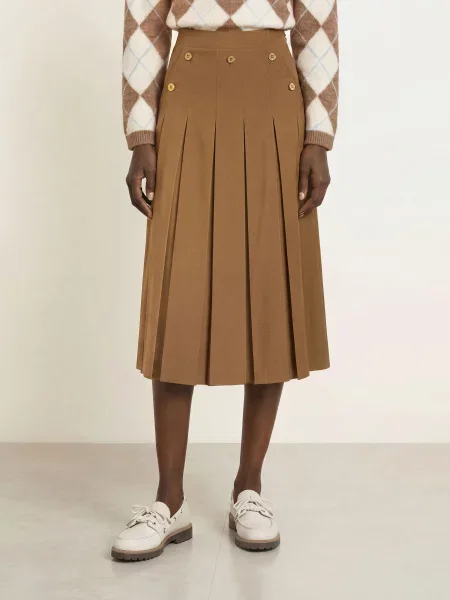 Claudie Pierlot Plisowana Spódnica braun
