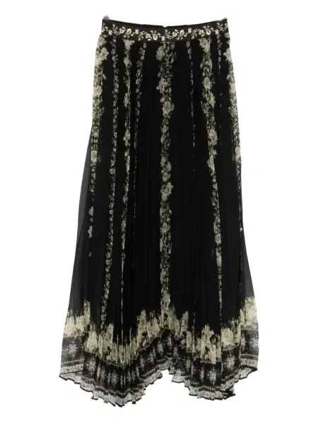Fusta plisata Alice + Olivia cu model floral plisată negru