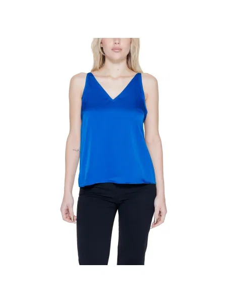 Top Vila cu decolteu în V negru