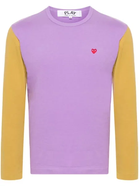 Tricou Comme Des Garcons Play cu motiv cu inimi violet
