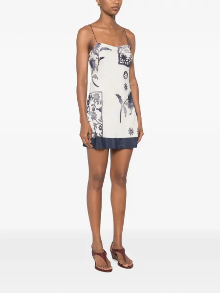 Rochie mini Sir cu model floral cu imagine cu bretele