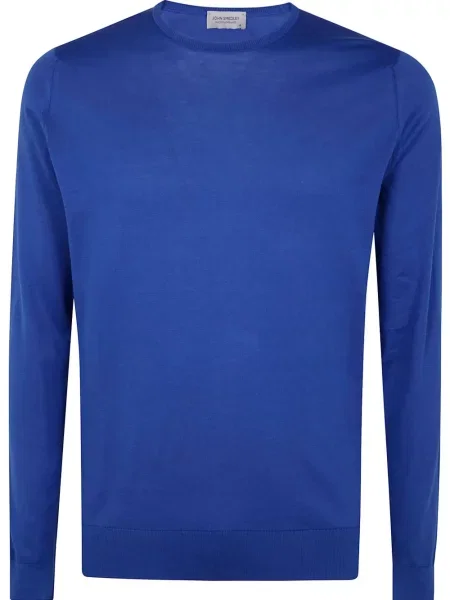 Tricou mânecă lungă John Smedley albastru