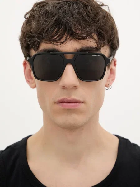 Armani Exchange ochelari de soare aviator pentru bărbați negru