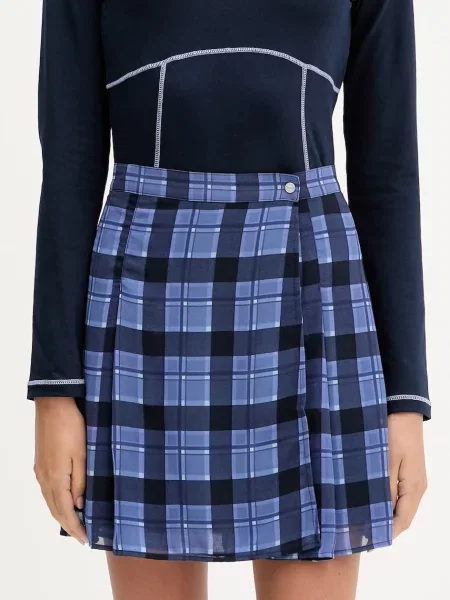 Suknja Tommy Jeans tamno mini širi se prema dolje plava