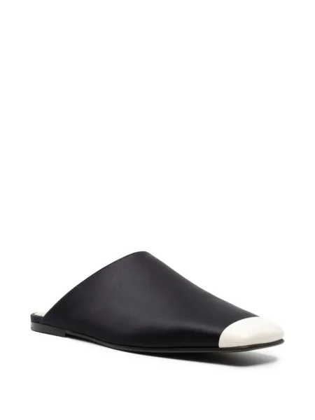 Papuci tip mules Loro Piana fără toc alb