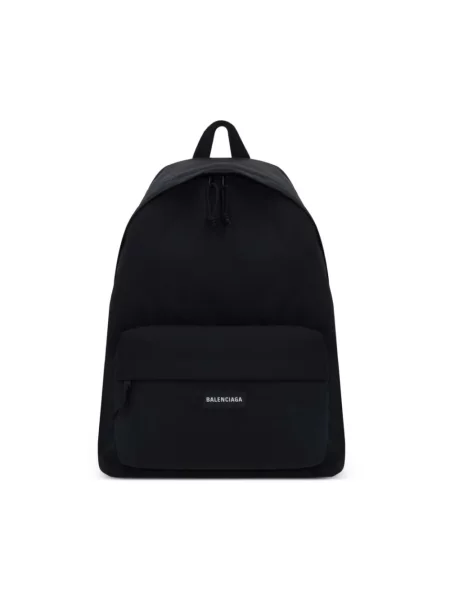 Lniana torba Balenciaga Explorer czarna