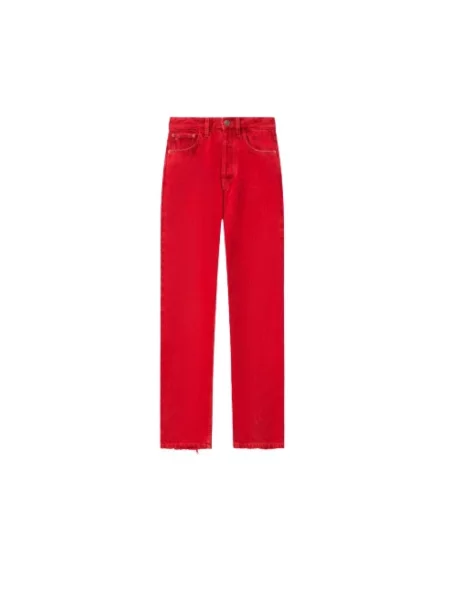 Jeansy straight leg Isabel Marant czerwone