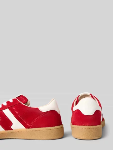 Sneakersy niskie z naturalnej skóry bydlęcej welurowej Marc O'polo czerwone