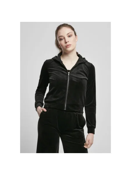 Aksamitna bluza z kapturem Urban Classics czarna