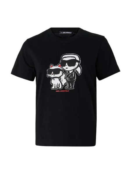 Karl Lagerfeld majica za žene od pamuka IKON SKETCH crna