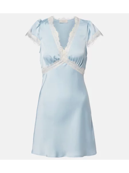 Rochie de satin Faithfull din satin albastru