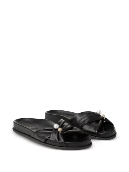 Сандали Jimmy Choo с перли без ток черно