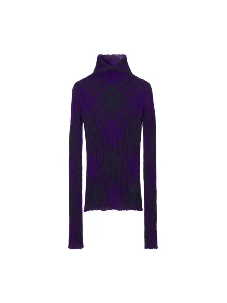 Golf golf Burberry w kratkę fioletowy