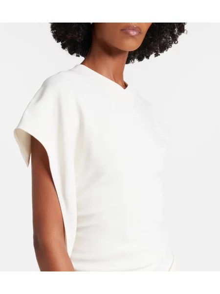 Rochie midi Victoria Beckham din satin drapată alb