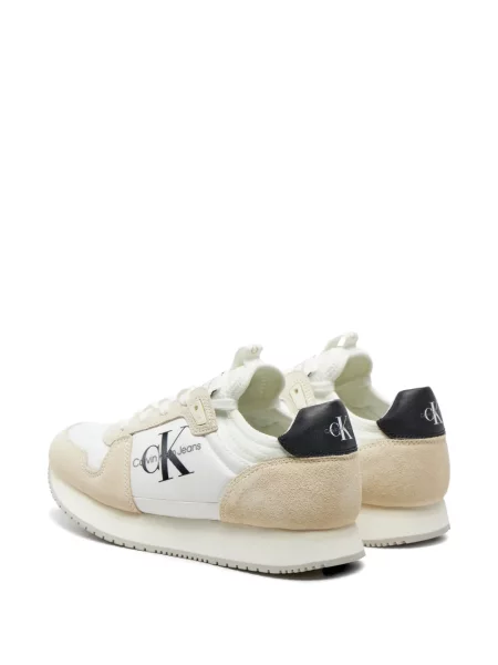 Sneakers Calvin Klein σουέντ με σχέδιο λευκό