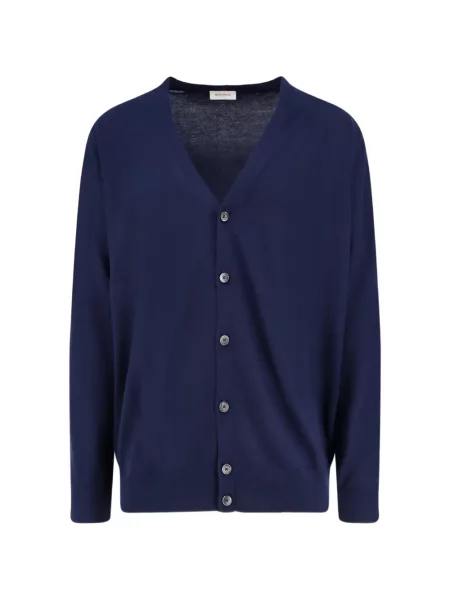 Cardigan Bramani Cashmere din cașmir cu decolteu în V albastru