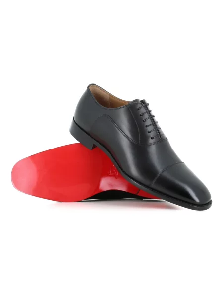 Półbuty Christian Louboutin skórzane bez obcasa czarne
