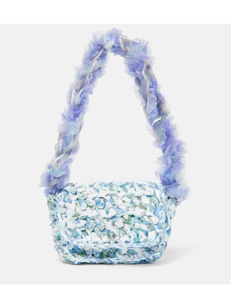 Geantă Susan Fang din dantelă albastru