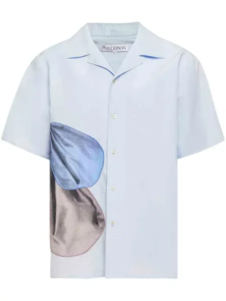 Риза Jw Anderson с принт синьо