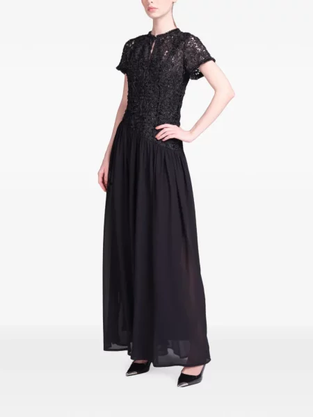 Rochie maxi Baruni din dantelă negru