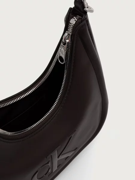 Calvin Klein Táska Bold Ck Small Crescent Bag Sötétbarna barna