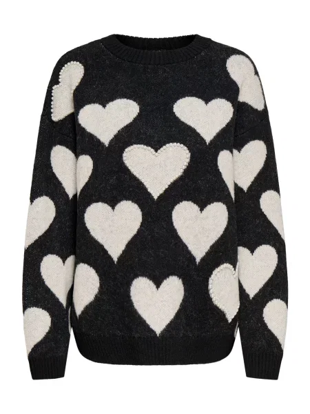 ONLY Pulover ONLPOPPY crem negru
