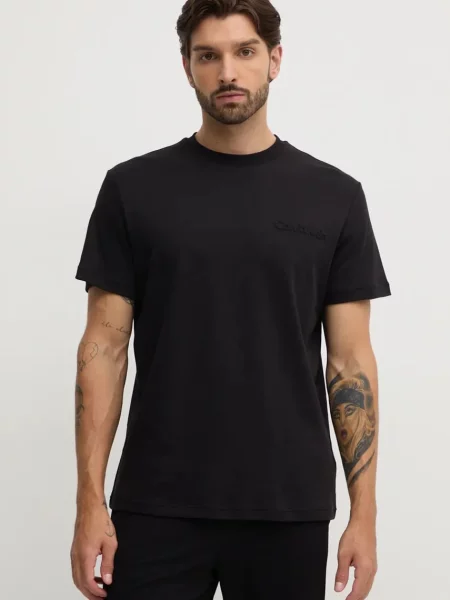 Тениска Calvin Klein с апликация черно
