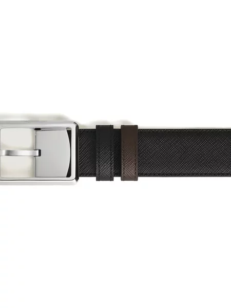 Кожаный колан Montblanc с катарама обратими черно