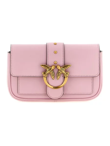 Torebka skórzana Pinko różowa