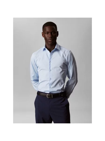Cămașă de blugi Calvin Klein stretch albastru