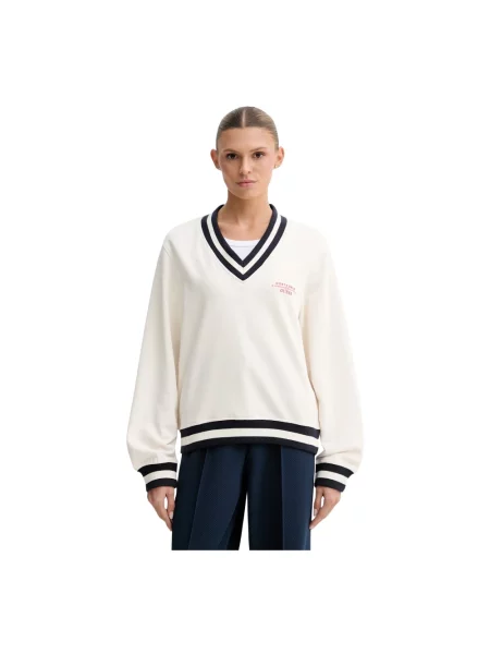 Bluza Guess z dekoltem w serek biała