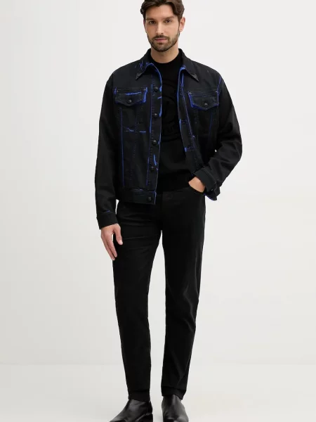 Versace Jeans Couture sweter z dodatkiem wełny lekki czarny