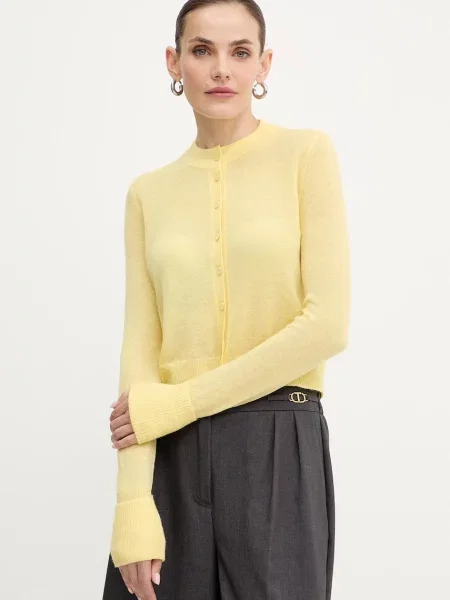 MAX&Co. cardigan de lână light galben