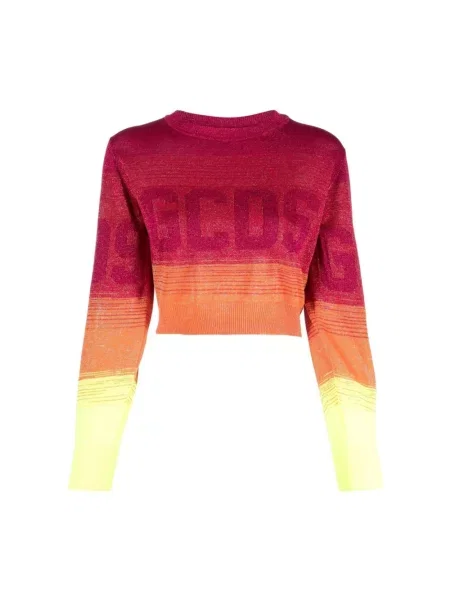 Sweter Gcds z krótkim rękawem różowy