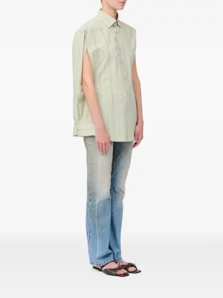 Ριγέ ριγέ πουκάμισο Mm6 Maison Margiela πράσινο