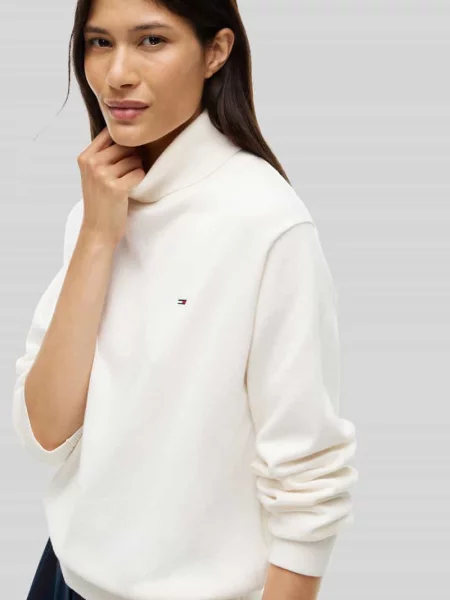Sweter z golfem o kroju regular fit z czystej bawełny Tommy Jeans biały