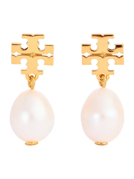 Tory Burch Kolczyki KIRA PEARL DROP żółte